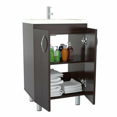 KD ESTANTERIA Vanity in Espresso with Folding Doors, Espresso KD3698961